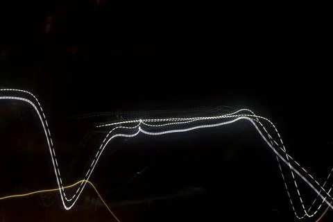 MOVING LIGHTS IN THE NIGHT Stock Photos