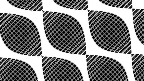 Moving lines of grid pattern creating 3D effect. Design. Moving pattern with Illustrazione stock