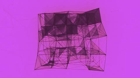 Moving lines in square 3d design. Motion. Linear construction with moving Illustrazione stock