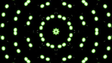 Moving luminous dots in hypnotic pattern. Design. Simple kaleidoscopic pattern 스톡 일러스트