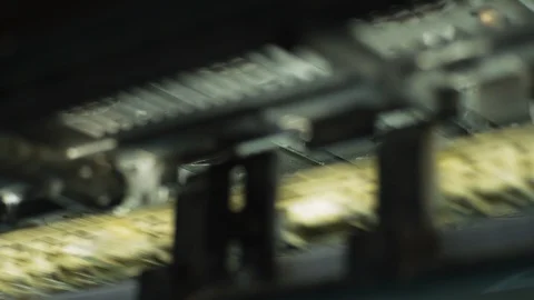 Moving machinery at a printing press Stock Footage 130144337