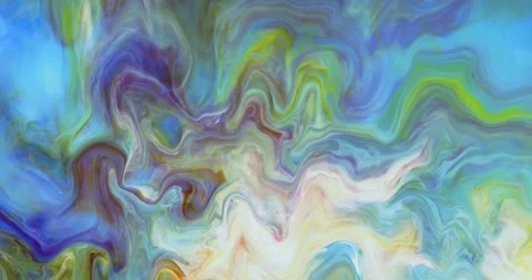 Moving marble texture background. Fluid art of flowing blue and yellow colors on Stock-Footage 270174691