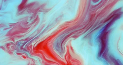 Moving marble texture background. Fluid art of flowing red, blue colors on a whi Stock Footage 293098339