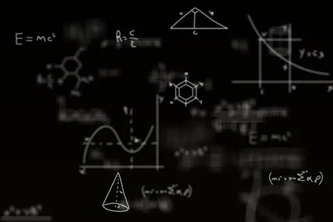 Moving mathematical equation ad formula in a black background. Stock Footage 164084220