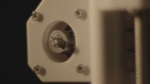 Moving mechanism of 3D printer working and printing. Close up. Video stock 145894433