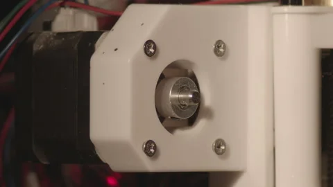 Moving mechanism of 3D printer working and printing. Close up. Stock Footage 145905346