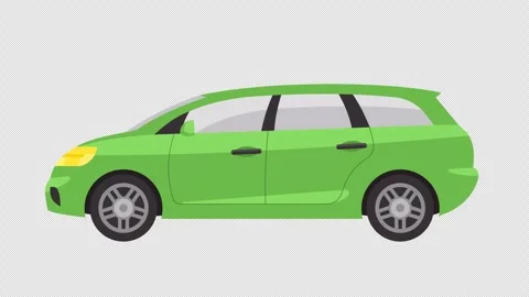 Moving minivan. Stock Footage 257679874