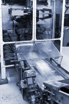 Moving modern conveyor Foto stock