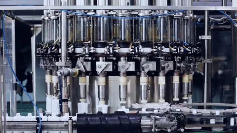Moving modern machine and conveyor belt, industrial theme Stock Footage 75255211