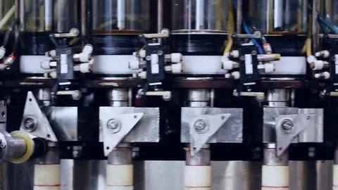 Moving modern machine and conveyor belt, industrial theme 스톡 동영상 75780092