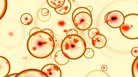 Moving molecular bubbles with embryos. Design. Bubbles with infection move in Stock Footage 266861987