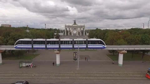 Moving of a Monorail Train Stock Footage