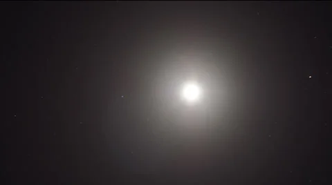Moving moon with stars Stock Footage 34078320