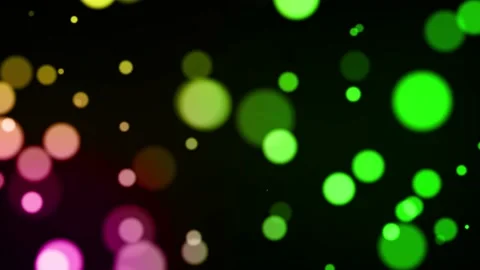 Moving multicolor particles background with bokeh seamless loop animation on  Stock Footage 219596956