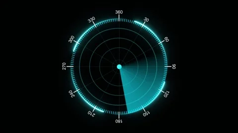 Moving navigation radar screen displaying targets animation Video stock 321609868