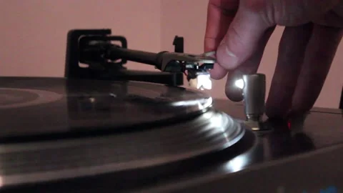 Moving Needle to A Record Stock Footage 237966457