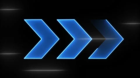 Moving neon arrows indicating direction Stock Footage 144393014
