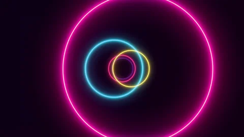 Moving Neon Circles Loop Stock Footage 275822421