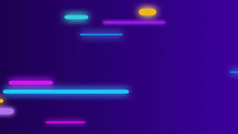 Moving Neon Glowing Horizontal Lines. Seamless Loop of 2D Animation Stock Footage 141281440