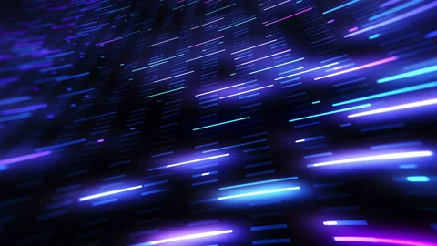Moving neon lines, abstract animation Stock-Footage 155107778