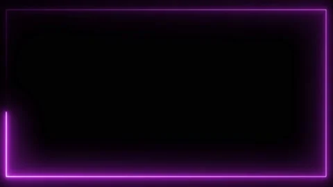 Moving Neon Rectangle Border Animation Stock Footage 198898639