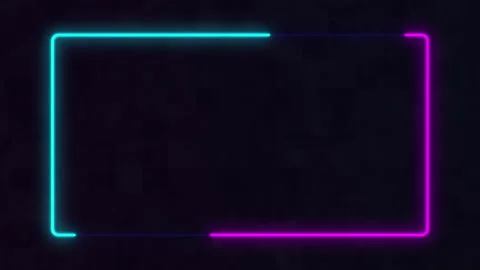 Moving neon rectangle frame, abstract glowing lights, seamless concert back.. Stock Footage 345627674