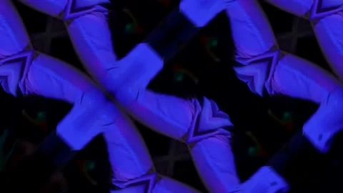 Moving neon spots repeat the patterns of the kaleidoscope and resemble blue 스톡 동영상 163660225