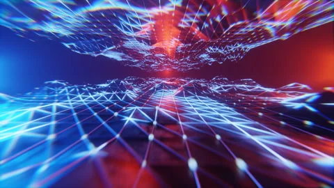 Moving Neon Triangles Loop Stock Footage 240138930