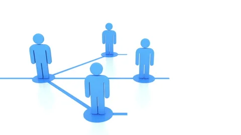 Moving with the Network Growing. Blue on White. Stock Footage 59865252