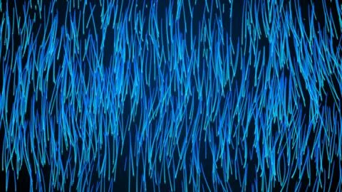 Moving network of lines with long trails in space, effect of drops of the rain Stock Illustration