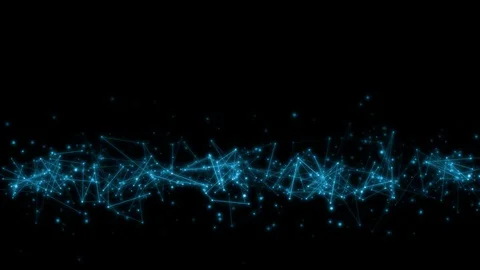 Moving network nodes dots and lines with floating circle shape bokeh lights Stockbeeldmateriaal 111264369