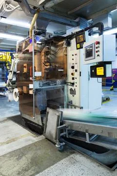 Moving new conveyor Foto stock