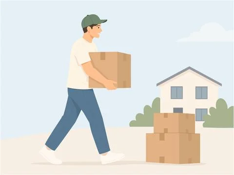 Moving to a New Home Stock Illustration