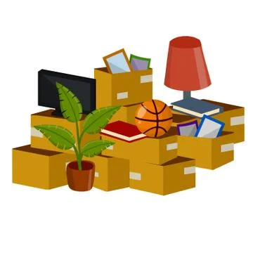 packing boxes clipart