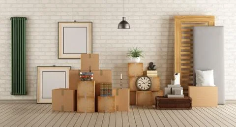 Moving into new house Stock Illustration