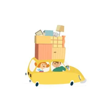 Moving to new house Stock Illustration
