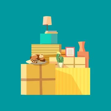 Moving to new house Stock Illustration