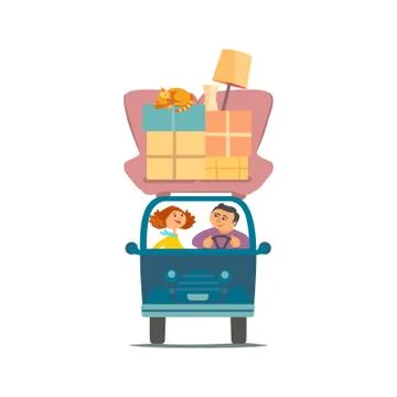 Moving to new house Stock Illustration