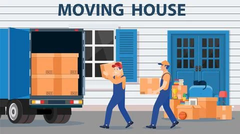 Moving to new house. Stock-Illustration