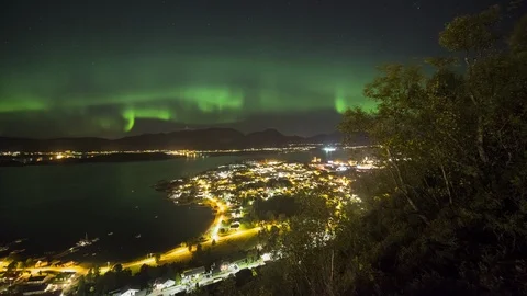 Moving Northern light Stock Footage 87959876