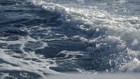 Moving Ocean Behind the Boat Stock Footage 104804820