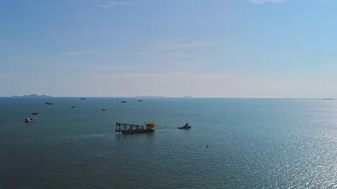 Moving oil rigs. Stock Footage 81157847