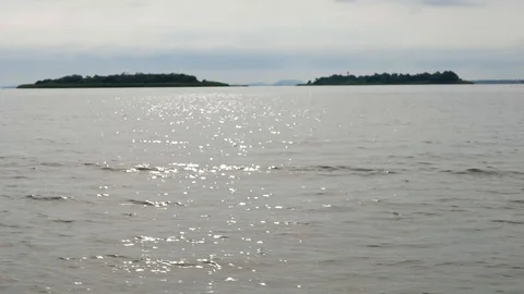 Moving over / along water surface, lake, right to left Stock Footage 103492833