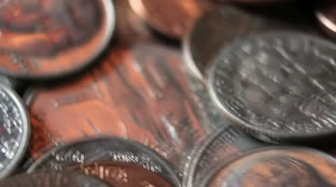 Moving over coins Stock Footage 22215232