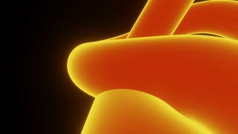 Moving over glowing tubes 3D rendered animation in loop. Stock Footage 145040575