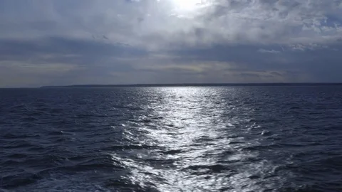 Moving Over Ocean Water Slow Motion  Stock Footage