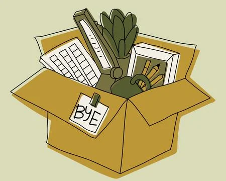 Moving Packing Box Relocation Lifestyle Minimal Yellow Green Illustration Stock Illustration