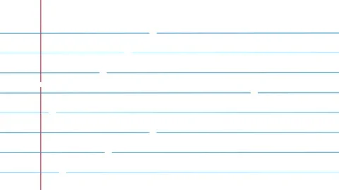 Moving paper sheet notebook lines animation isolated on white background Stock Footage 343710954