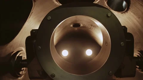 The moving part of the electromechanical installation is lowered down Stock Footage 151556270
