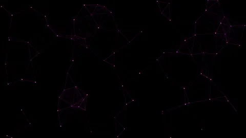 Moving particles and purple lines across the entire screen in black Vídeo Stock 322126913